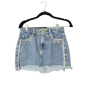 Steel Jeans USA Denim‎ Jean Button-up Mini-skirt 34 EUR Western Cowgirl Rodeo